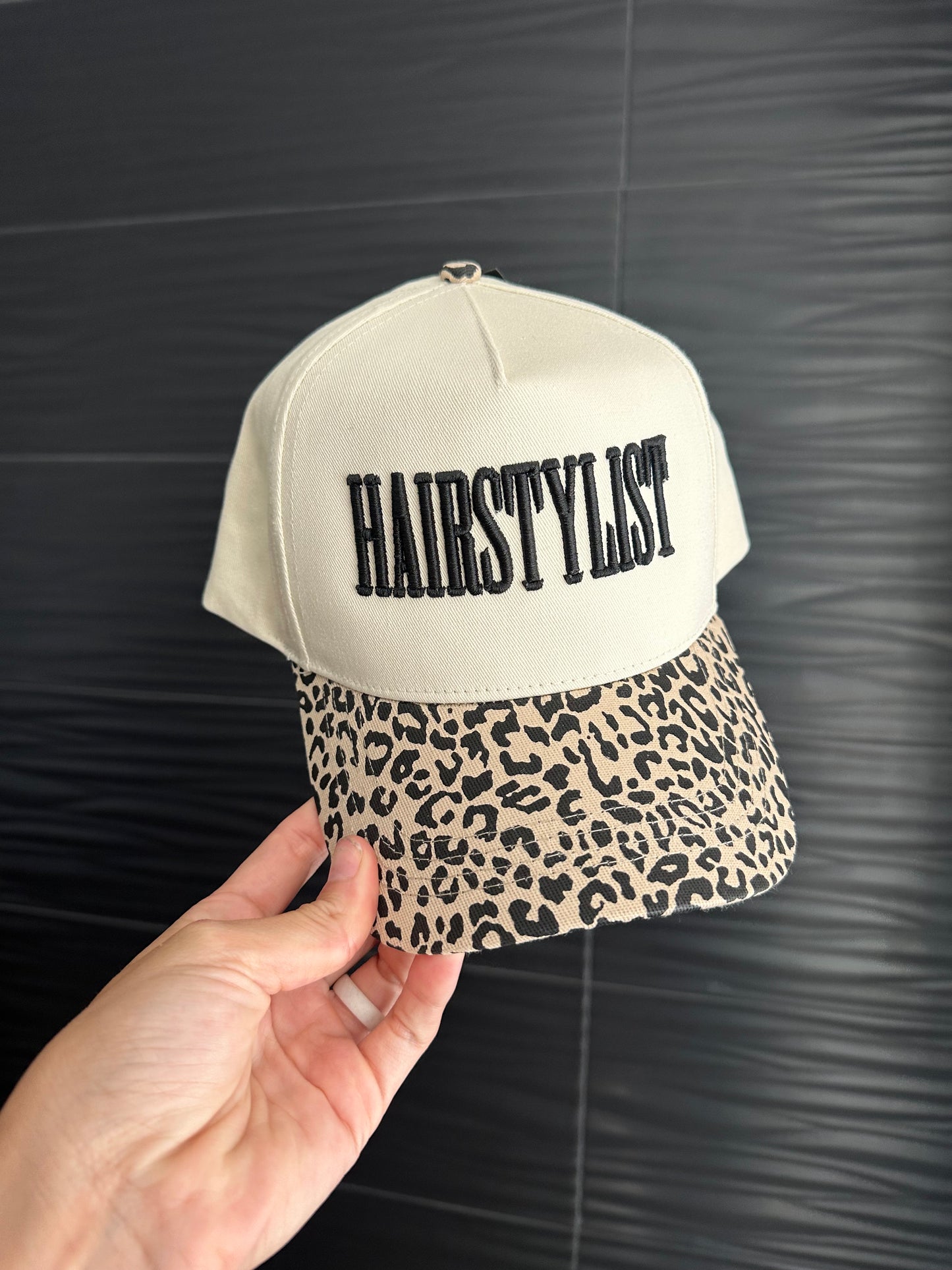 Hairstylist Cheetah Hat