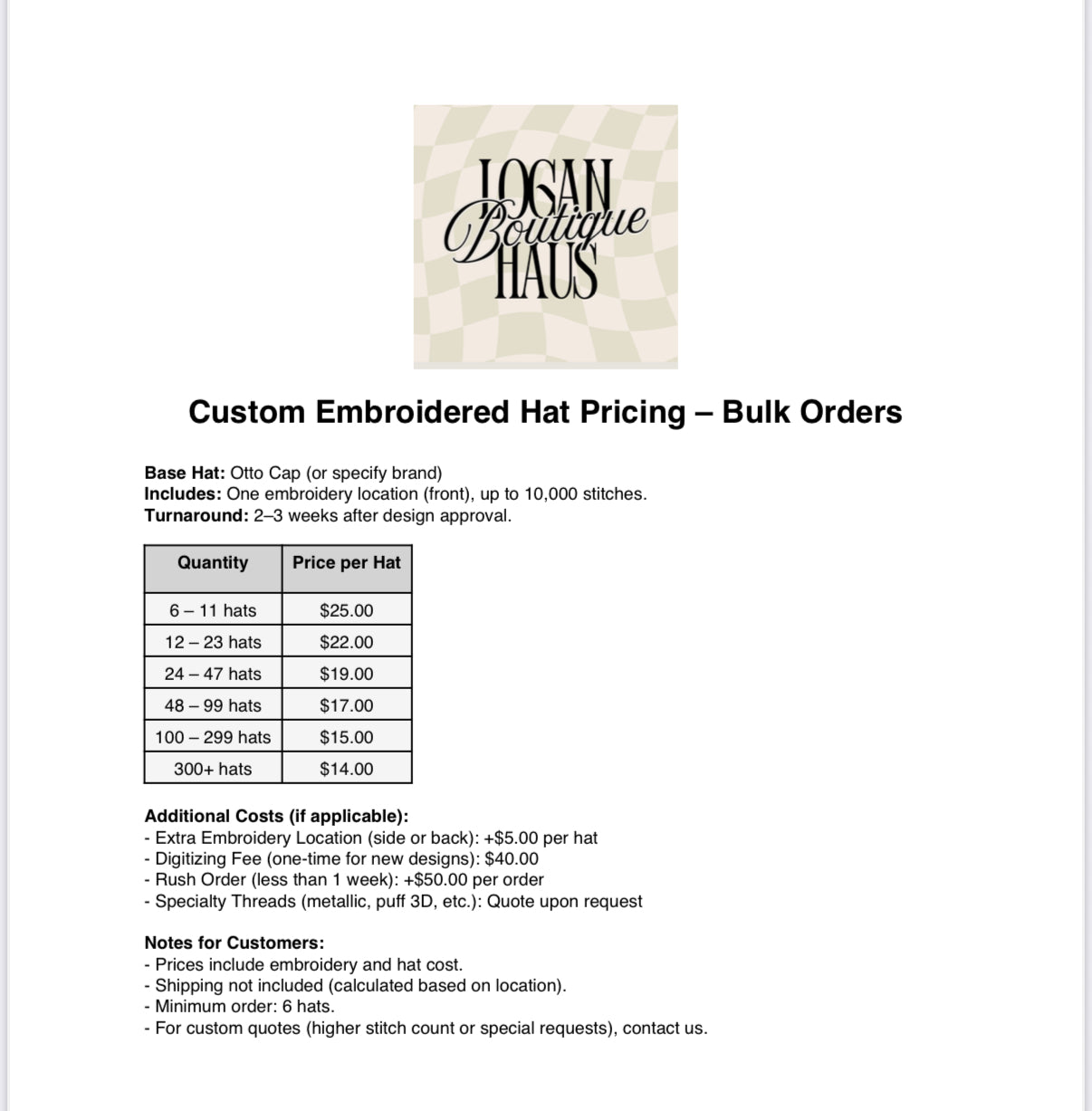 Bulk & Custom Orders ✨